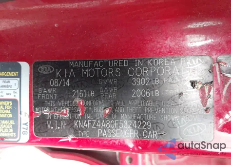 2015 Kia Forte Ex z USA, uszkodzony, nr VIN KNAFZ4A80F5324229